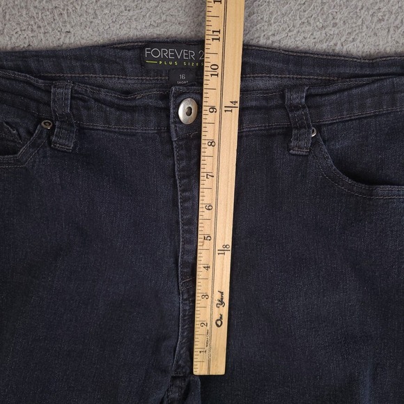FOREVER 21+ Skinny Jeans Womens Size 16 Plus Black Mid Rise Stretch - Picture 11 of 13